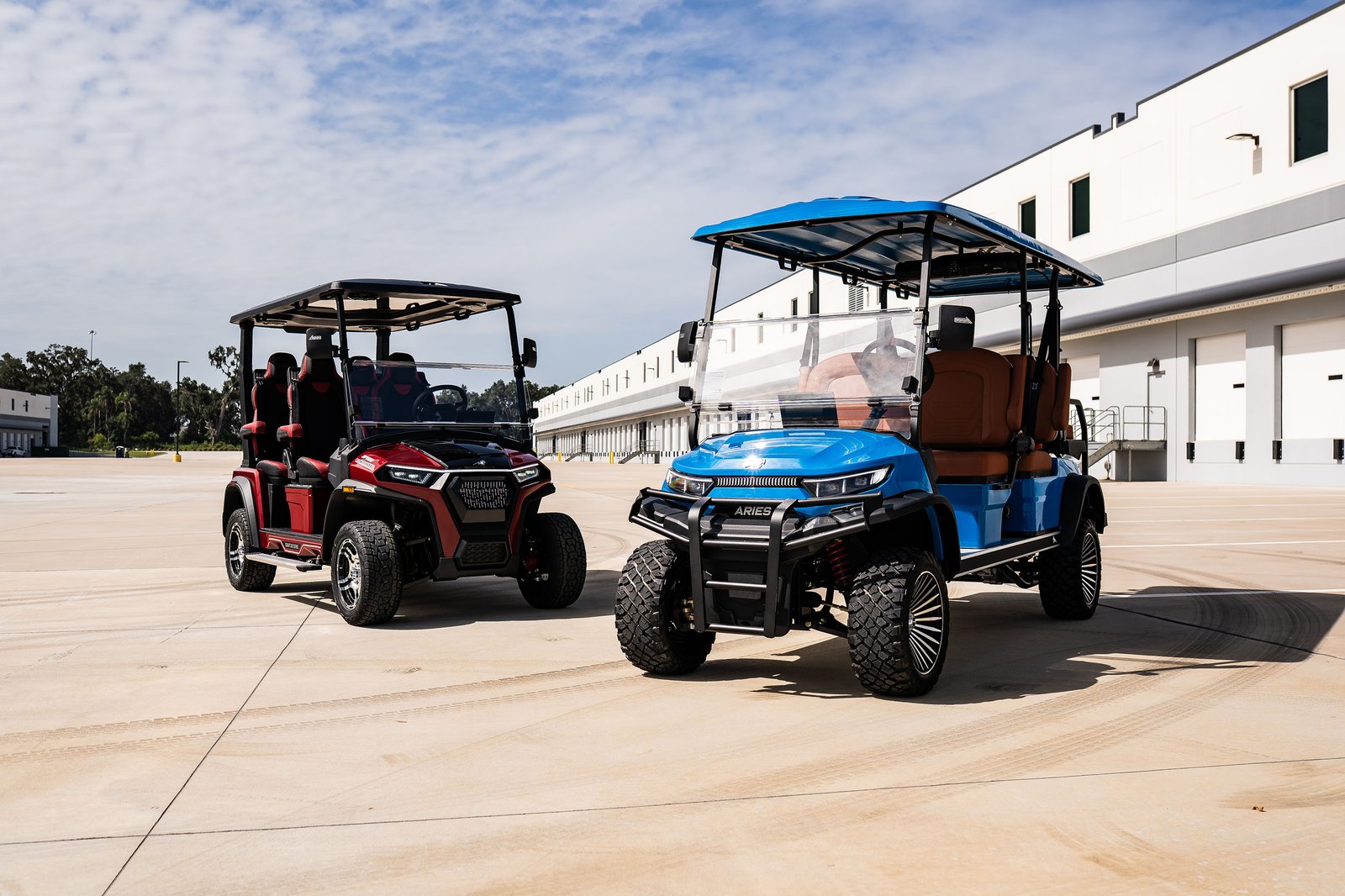 Aries electric vehicles outside the facility